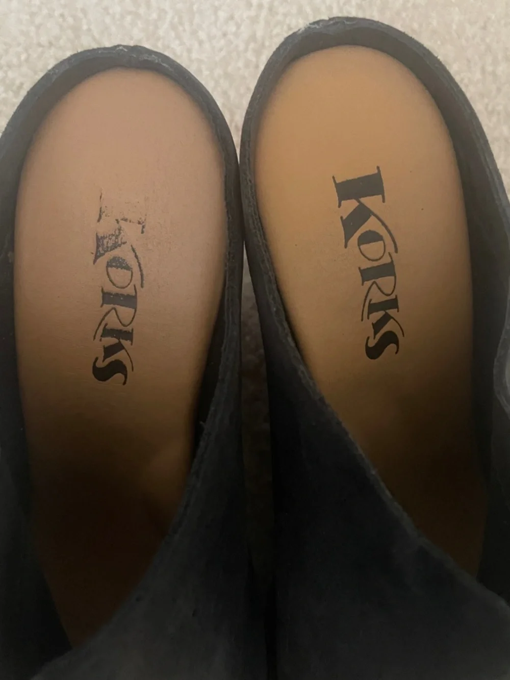 Korks Black Suede Cork Open-Toe Wedge